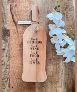 wijnfles borrelplank door Taste of Wood