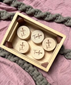 Houten ronde tandendoosje door Taste of Wood