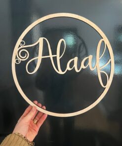houten cirkel met Alaaf door taste of wood