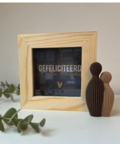 houten spaarpot met tekst van binnen getrouwd door taste of wood
