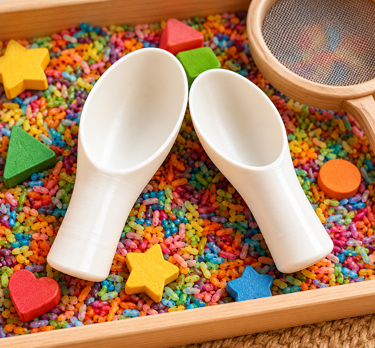 Speelschepje voor sensorisch spel door taste of wood.